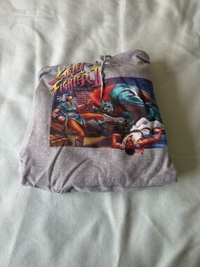 Grey Graphic Street Fighter II Hoodie